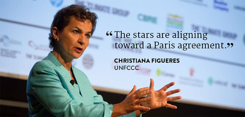 Figueres optimistic leading up to the Paris Agreement